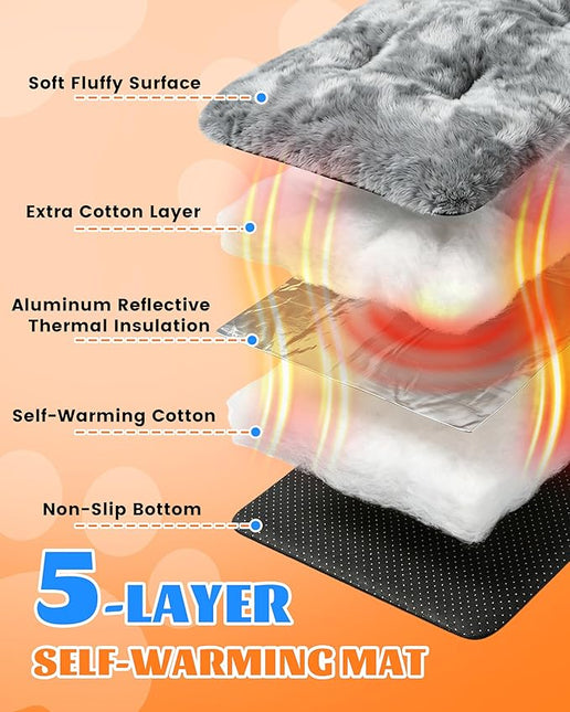 LOVELEDI Self Heated Cat Bed Pad - Self Warming Pet Heating Mat, 45x70cm