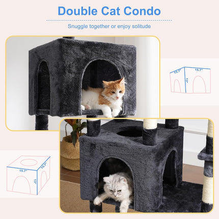Heybly Cat Tree, 76-Inch Tall Heavy Duty Cat Tower for Big Cats HCT039G