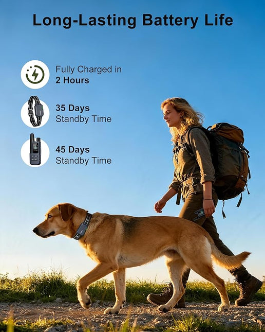 Dog Shock Collar - 4500FT Dog Training Collar with Remote, IPX8 Waterproof