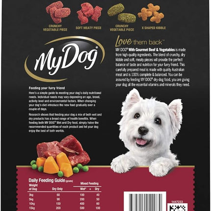 My Dog Gourmet Beef With Roast Vegetables Flavours Dry Food 1.5kg, 4 Pack