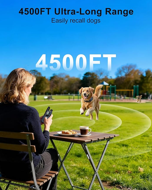 Dog Shock Collar - 4500FT Dog Training Collar with Remote, IPX8 Waterproof