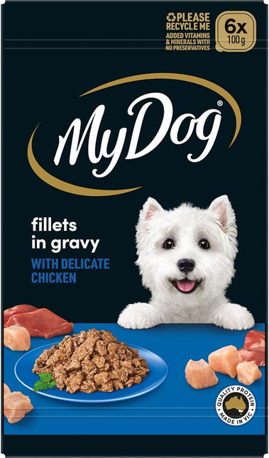 MY DOG Adult Wet Dog Food With Tender Chicken 100g Tray, 36 Pack