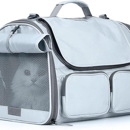 FUKUMARU Cat Carrier, Soft-Sided Small Dog Carrier, Large Cat Travel Bag with 4 Mesh