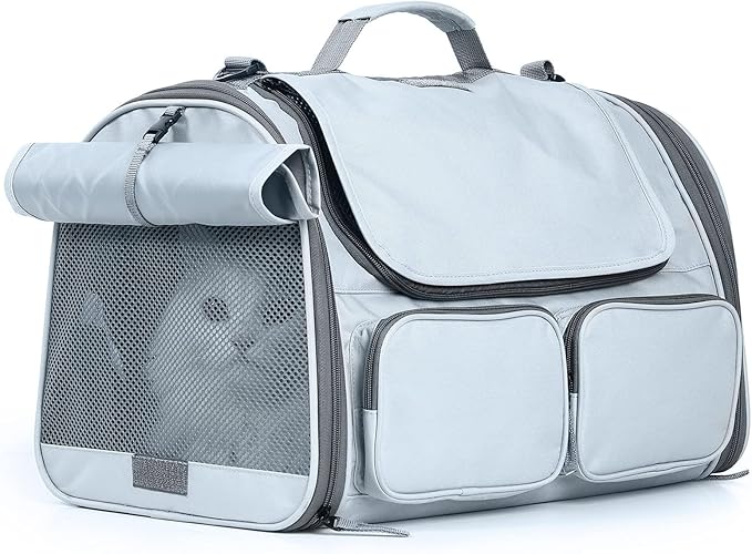 FUKUMARU Cat Carrier, Soft-Sided Small Dog Carrier, Large Cat Travel Bag with 4 Mesh