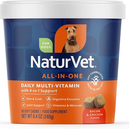 NaturVet All-in-One Dog Supplement Daily Multivitamin - 60 Soft Chews