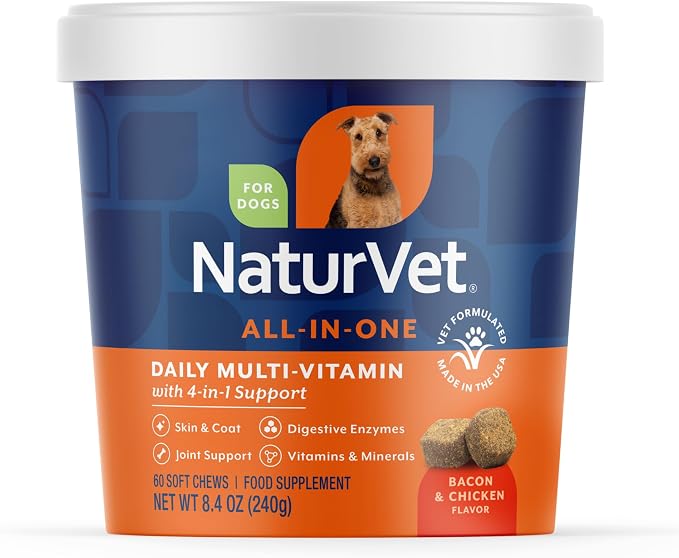 NaturVet All-in-One Dog Supplement Daily Multivitamin - 60 Soft Chews