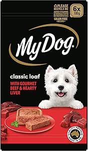 MY DOG Adult Wet Dog Food Beef & Liver Meaty Loaf 6 x 100g, 6 Pack (36 Trays)
