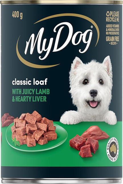 MY DOG Adult Wet Dog Food Country Lamb & Liver 400g Can, 24 Pack