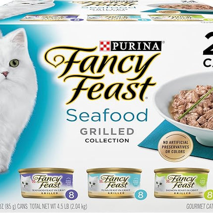 Fancy Feast Adult Wet Cat Food Classic Seafood Grilled Collection 24x85g