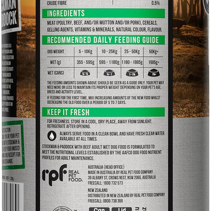 Stockman & Paddock Adult Wet Dog Food, Beef 6x1.2Kg