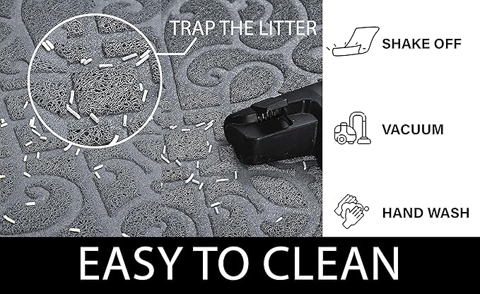 PetLike Cat Litter Mat Kitty Litter Mats for Tray Boxes, Kitty Litter Trapping Mat House Floors Clean (Beige)