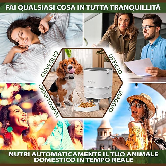 Automatic Cat Feeder 4L - Automatic Feeder for Cats and Small Dogs with App Control, Voice Recording