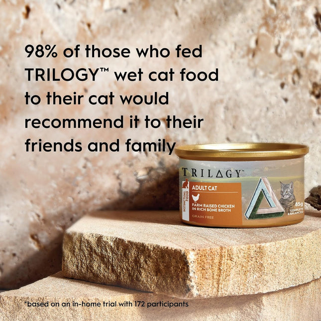 Trilogy Bone Broth Adult Wet Cat Food, Wild Caught Mackeral 24x85g