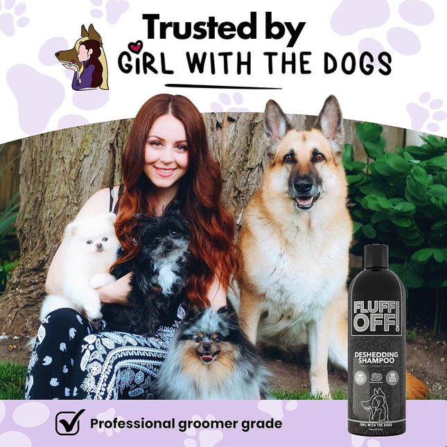 Fluff Off! by Girl with The Dogs Natural Deshedding Dog & Cat Shampoo 8Wks+