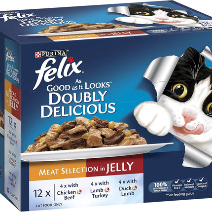FELIX As Good As It Looks Adult Wet Cat Food Meat Selection 60x85g