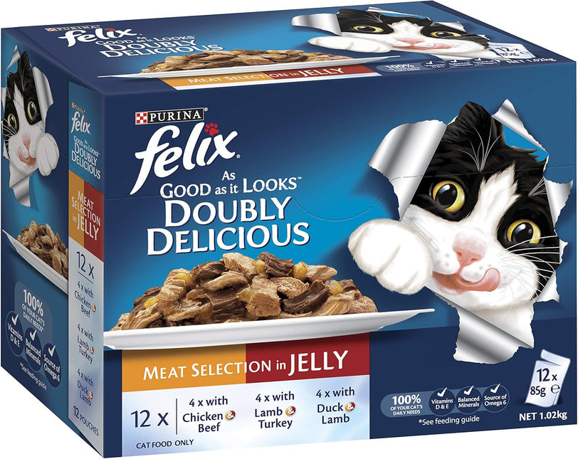 FELIX As Good As It Looks Adult Wet Cat Food Meat Selection 60x85g