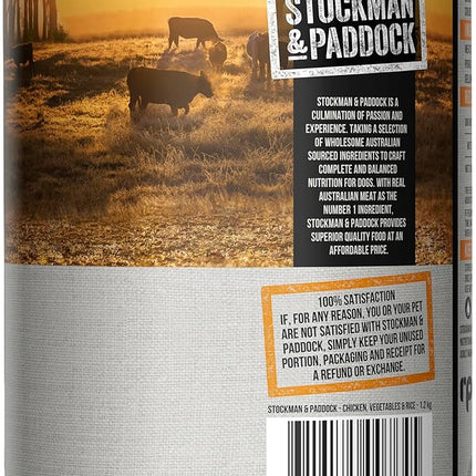 Stockman & Paddock Adult Wet Dog Food, Chicken with Vegetables & Rice 6x1.2Kg