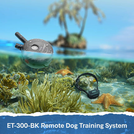 Educator ET-300 Black Mini E Collar for Dog Training with Remote - 1/2 Mile Range, Waterproof, 100 Blunt Stimulation Levels, Tone or Vibration Mode, Night Light Tracking for Small, Medium & Large Dogs