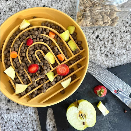 Slow Feeder Dog Bowl: The Slowdown Bowl is A Modern, Silicone Puzzle Bowl & Lick Mat