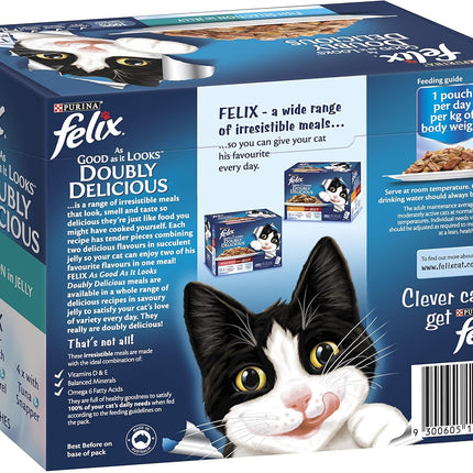 FELIX As Good As It Looks Adult Wet Cat Food Fish Selection in Jelly 60x85g