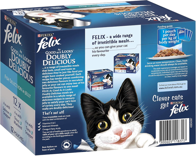 FELIX As Good As It Looks Adult Wet Cat Food Fish Selection in Jelly 60x85g