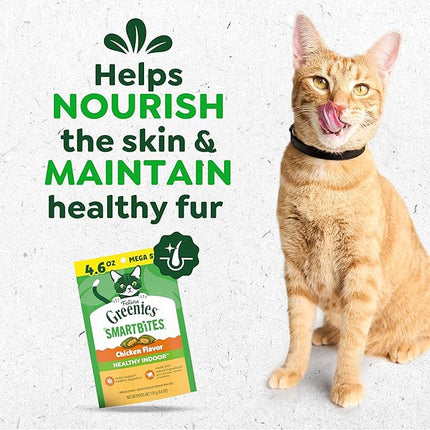 FELINE GREENIES SMARTBITES Hairball Control Natural Cat Treats Chicken Flavor, (10) 4.6 oz. Pouches