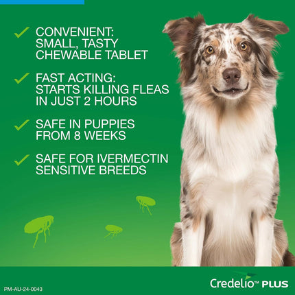 Credelio Plus Ticks, Fleas, Heartworm & Worms for Dogs 22-45kg - 3 Pack
