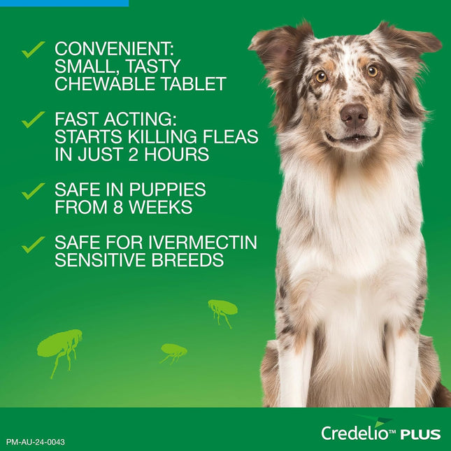 Credelio Plus Ticks, Fleas, Heartworm & Worms for Dogs 22-45kg - 3 Pack