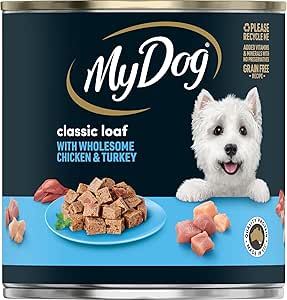 My Dog Adult Wet Dog Food Wholesome Chicken & Turkey Loaf 680g Can, 12 Pack