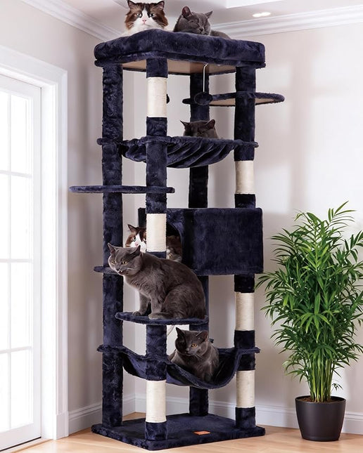 Heybly Cat Tree for Large Cats 20 lbs Heavy Duty,69 inches XXL Cat Tower