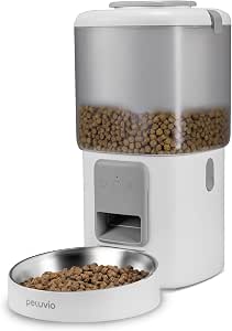 Crispy Wi-Fi Cat Feeder with App and WiFi, Portion Control and Timer, Stainless Steel Bowl, Battery Backup, 4.5L Container