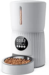 Faroro 4L/17 Cups Automatic Cat Feeder 1-6 Meals Per Day, 30s Voice Recording, Dual Power Supply for Cats and Small Dogs