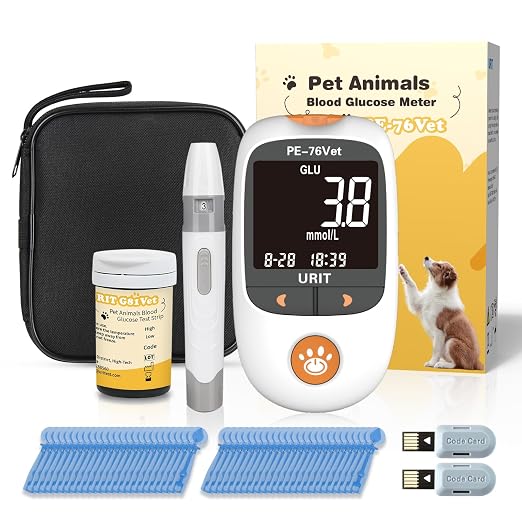 Pet Glucose Monitor Kit for Dogs & Cats with 25 Strips PE-76vet