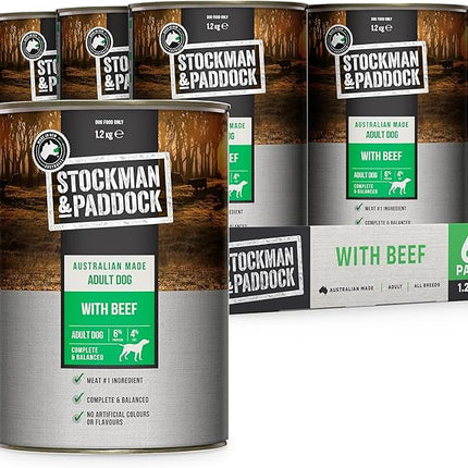 Stockman & Paddock Adult Wet Dog Food, Beef 6x1.2Kg