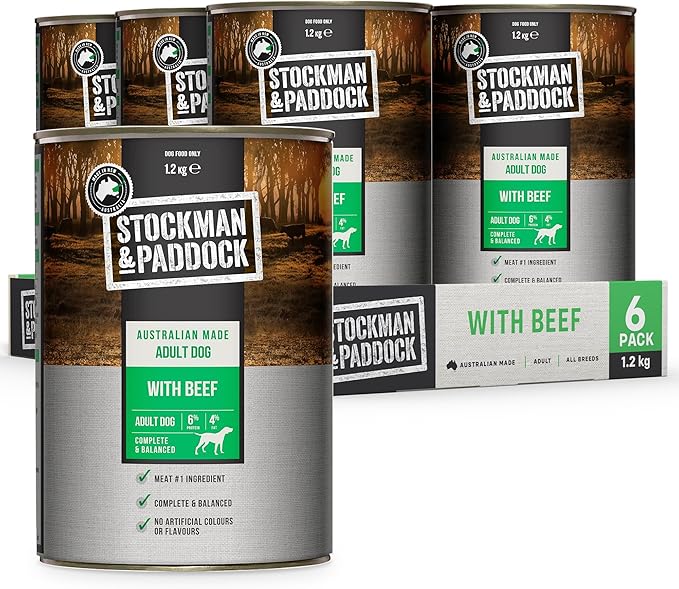 Stockman & Paddock Adult Wet Dog Food, Beef 6x1.2Kg