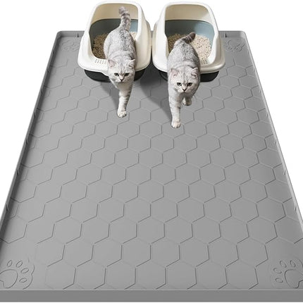 Cat Litter Mat Silicone Rubber, 101 * 71CM Pet Feeding Mat, Dog Cat Food Mat