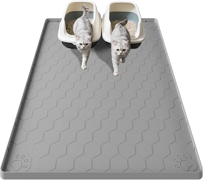 Cat Litter Mat Silicone Rubber, 101 * 71CM Pet Feeding Mat, Dog Cat Food Mat