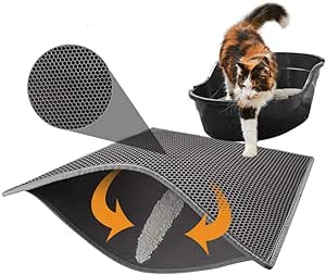 Cat Litter Box Mat Litter Double-Layer Design Waterproof, Soft on Paws Cat Tray Mat (Small)