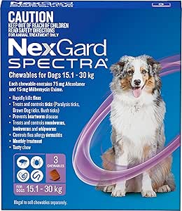 Nexgard Spectra for Large Dogs 15.1 to 30 Kg Purple 3 Chews
