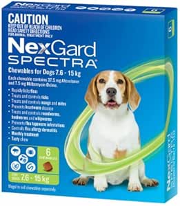 Nexgard Spectra for Medium Dogs 7.6 to 15 Kg Green 6 Chews