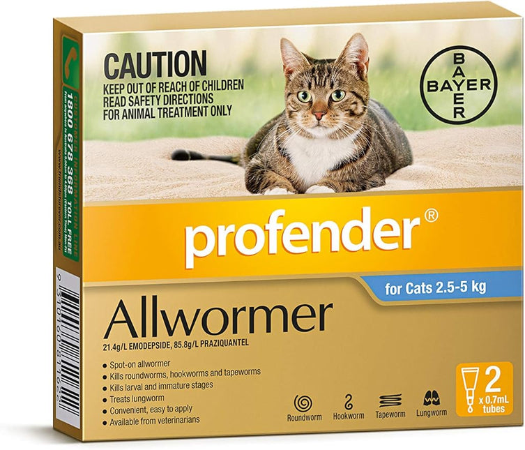 Profender Cat Allwormer Broad Spectrum Control, 2 count