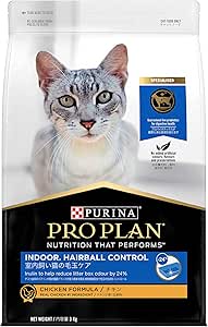 PRO PLAN Adult Dry Cat Food Indoor Hairball Control Chicken 3kg
