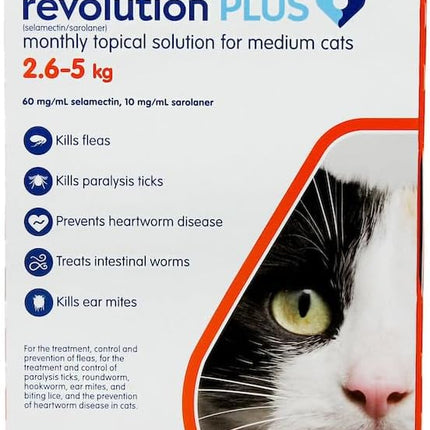 Revolution Plush Flea and Worm Treatment for Cat Medium Cat 2.5-5 kg (Pack of 3)