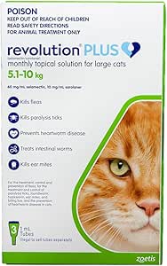 Revolution Plush Flea and Worm Treatment for Cat Large Cat 5-10 kg (Pack of 3)