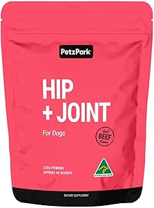 Petz Park Hip + Joint for Dogs 90 Scoops, Glucosamine for Dogs with Chondroitin and MSM, Dog Hip and Joint Supplement