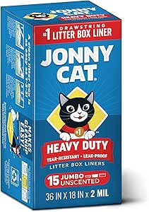 JONNY CAT Heavy Duty Litter Box Liners, Jumbo 15 Count (C00150)