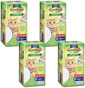 Ezi-Lockodour Absorbant Cat Litter 10 Pads Packet 4 Pack
