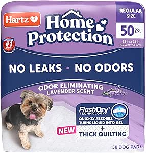 Hartz Odor Eliminating Dog Pee Pads, 50 Count, Lavender Scented, 21" x 21" (3270014838)