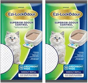 Ezi-Lockodour Absorbant Cat Litter 10 Pads Packet 2 Pack