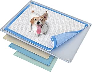 TidyFriend Pee Pad Holder Tray 30 x 23 Inches, Silicone Dog Potty Tray (Light Grey)